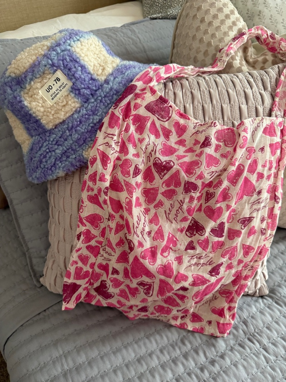 Free People Heart Print bag & Bucket Hat